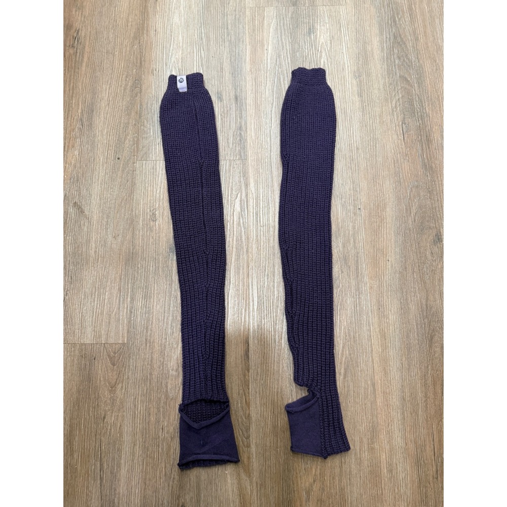 Lululemon Athletica Purple Cable Knit Stirrup Leg Warmers One Size Yoga Dance